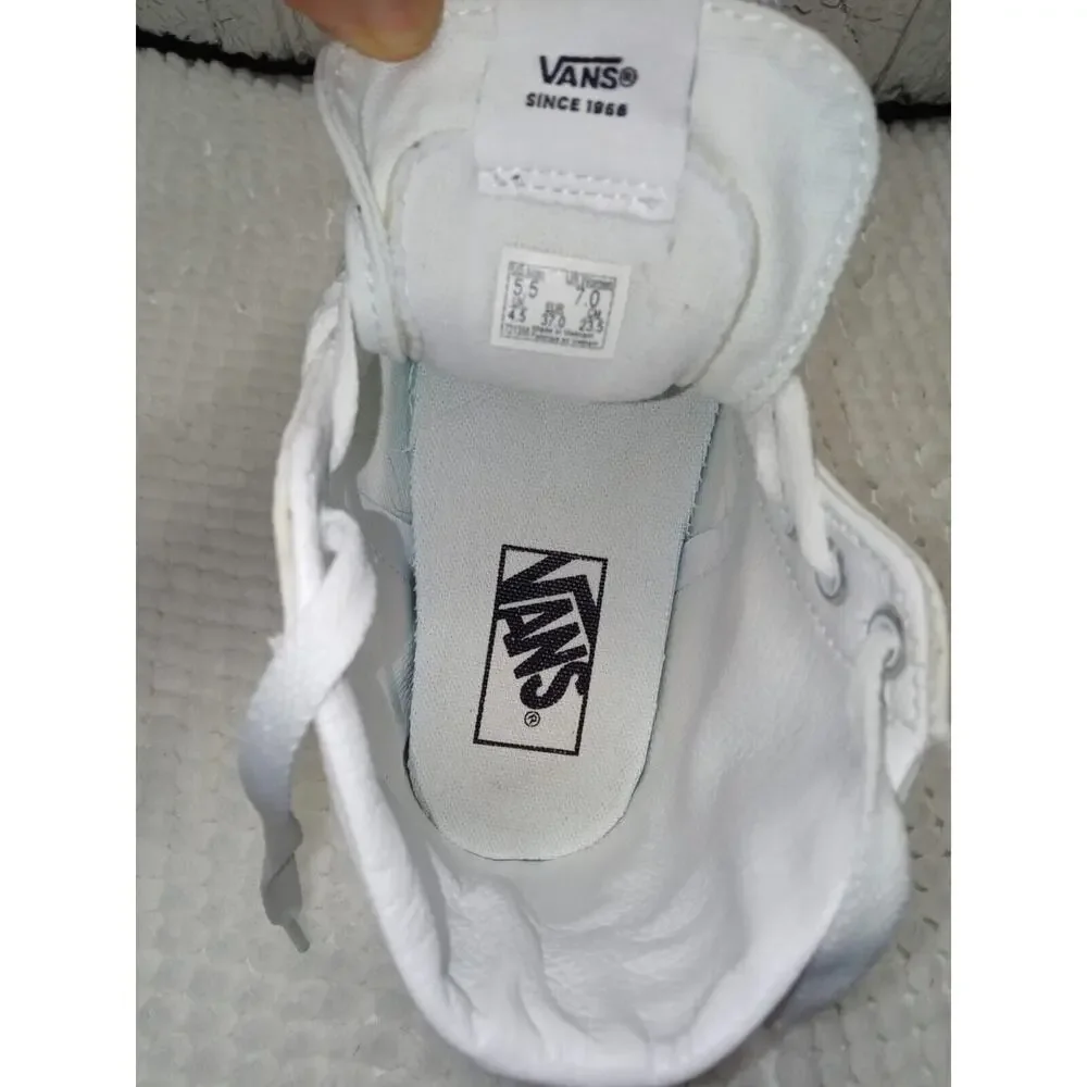 VANS Sk8-Hi Tapered High Top White Women Canvas Sneakers Skate Size M 5.5 W 7